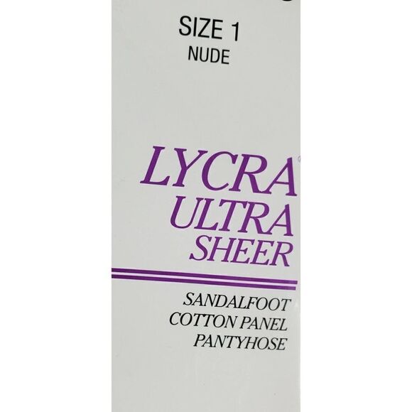 Set Of 2 On The Go! Lycra Ultra Sheer Pantyhose Size 1 Control Top Nude Made USA - Picture 4 of 5